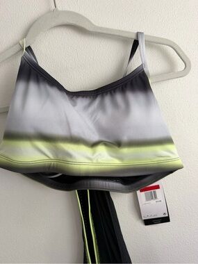 Nike Gray and Lime Green Ombre Swim Bikini Top WITH COVER UP
